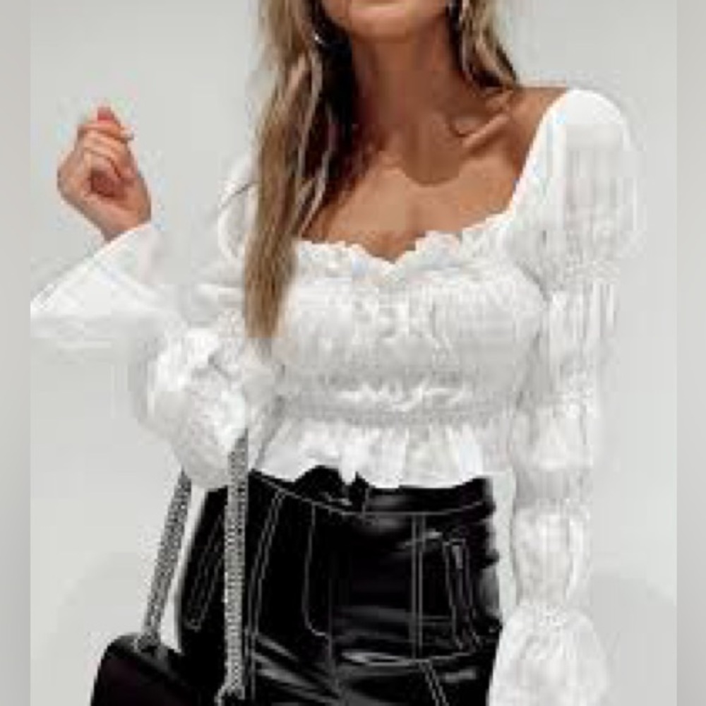 Princess Polly Jolee White Semi Sheer Crop Top